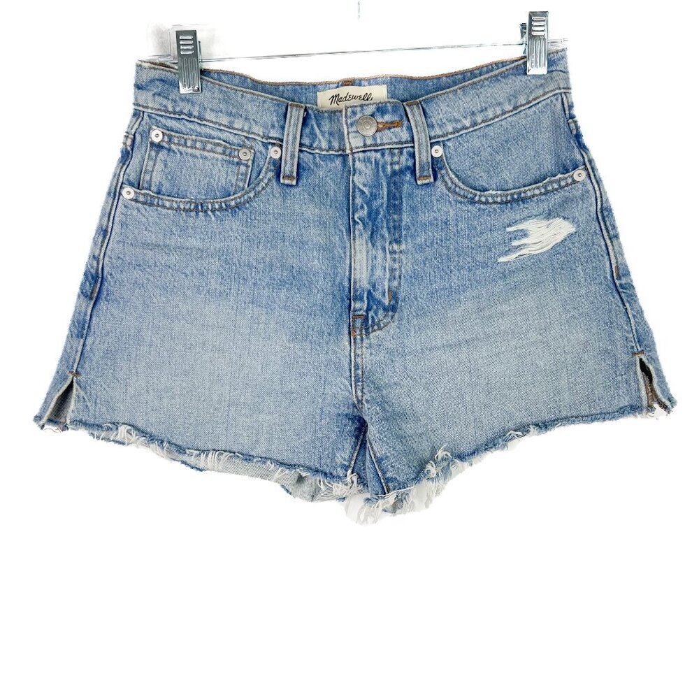 NWT Madewell Relaxed Denim Shorts in Madera Wash: Side-Slit Edition Size 24 NEW